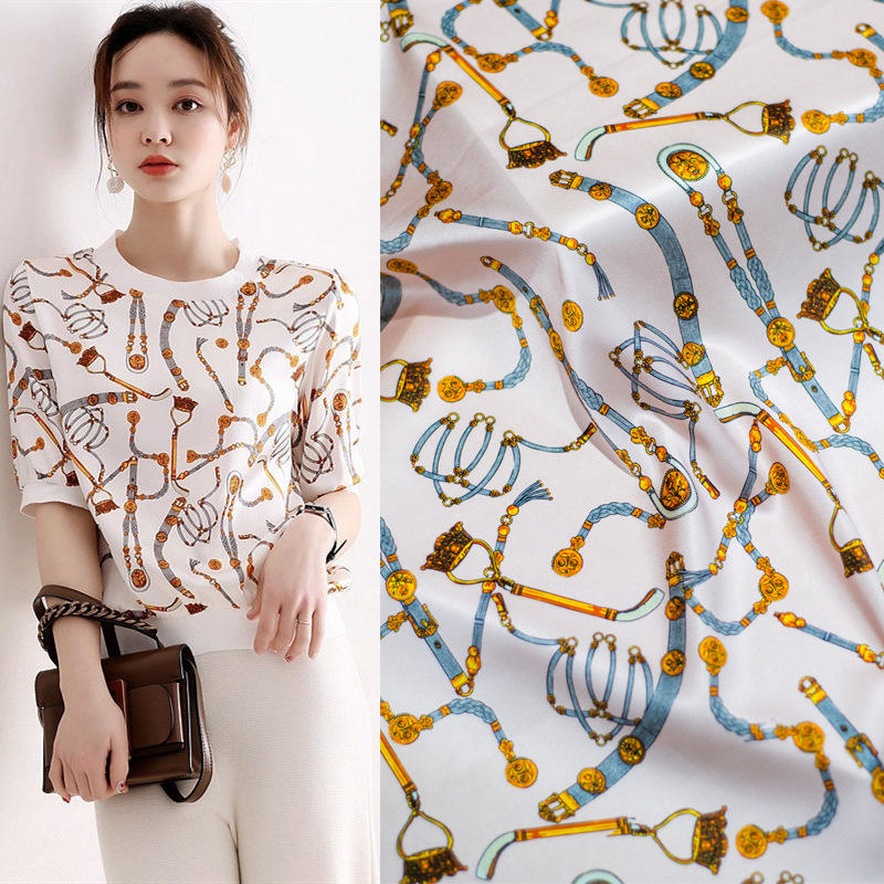 Garment/ Dress 19mm 108cm Digital Printing Stretch Silk Charmeuse Fabric